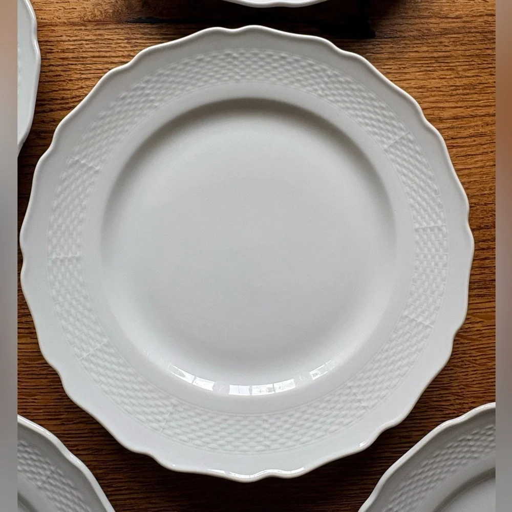Belvedere by Kaiser W Germany set of 5 White plates ~10.5 in